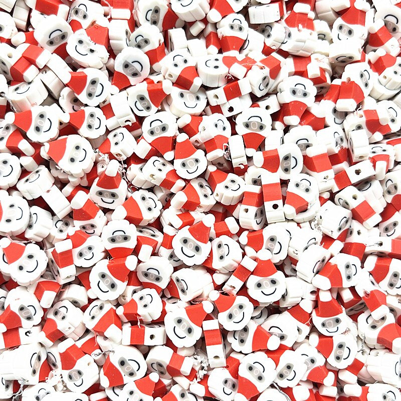 30 tk/partii 10 mm jõulumustriga helmed polümeersavist vahehoidik lahtised helmed ehete valmistamiseks isetegemise käeketi tarvikud