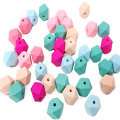 10 ks farebných drevených korálok 15~20MM osemuholníkové voľné korálky remeselné výrobky na výrobu šperkov drevený náhrdelník náramok DIY príslušenstvo