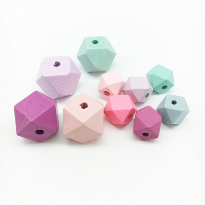 10 ks farebných drevených korálok 15~20MM osemuholníkové voľné korálky remeselné výrobky na výrobu šperkov drevený náhrdelník náramok DIY príslušenstvo
