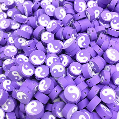 30 ks 10 mm Tai Chi dizajn polymérovej hliny dištančné voľné korálky odevné korálky výroba šperkov DIY náramkové doplnky #RoLi03