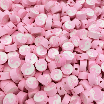 30 ks 10 mm Tai Chi dizajn polymérovej hliny dištančné voľné korálky odevné korálky výroba šperkov DIY náramkové doplnky #RoLi03