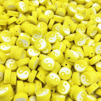 30 ks 10 mm Tai Chi dizajn polymérovej hliny dištančné voľné korálky odevné korálky výroba šperkov DIY náramkové doplnky #RoLi03