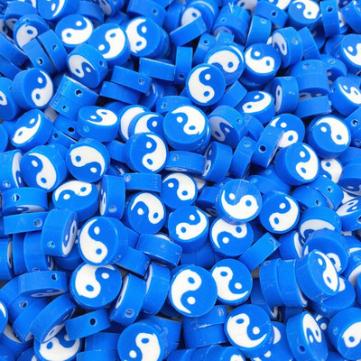 30 ks 10 mm Tai Chi dizajn polymérovej hliny dištančné voľné korálky odevné korálky výroba šperkov DIY náramkové doplnky #RoLi03