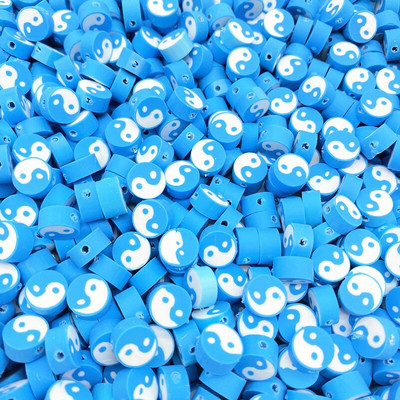 30 ks 10 mm Tai Chi dizajn polymérovej hliny dištančné voľné korálky odevné korálky výroba šperkov DIY náramkové doplnky #RoLi03