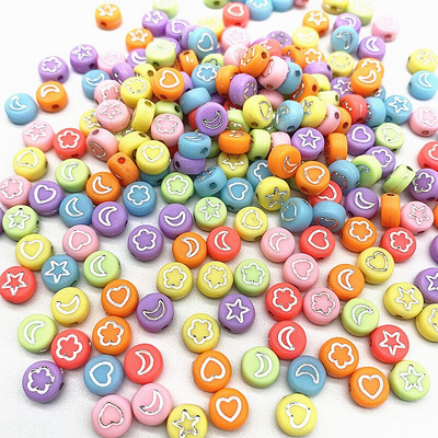 500 ks 7x4mm všetky druhy zmiešaných písmen akrylových korálok voľné dištančné korálky na výrobu šperkov DIY odevné doplnky