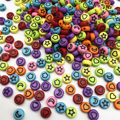 500 ks 7x4mm všetky druhy zmiešaných písmen akrylových korálok voľné dištančné korálky na výrobu šperkov DIY odevné doplnky