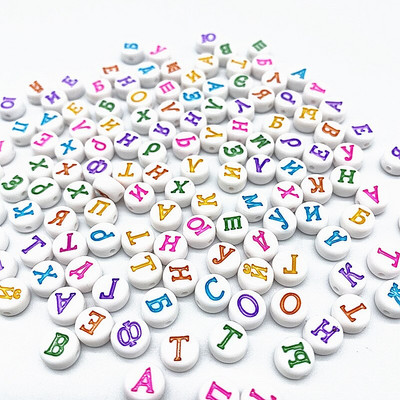 500 ks 7x4mm všetky druhy zmiešaných písmen akrylových korálok voľné dištančné korálky na výrobu šperkov DIY odevné doplnky