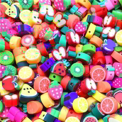 30 ks/sada 10 mm ovocné korálky z polymérovej hliny, korálky z rôznych farieb, dištančné korálky z polymérovej hliny na výrobu šperkov, náramok, náhrdelník.