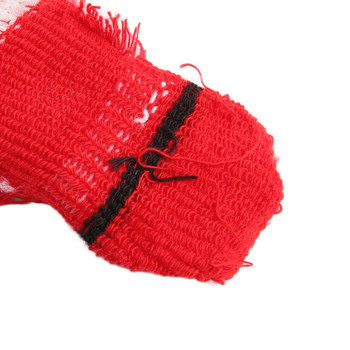 5 комплекта Кучешки чорапи Есен Зима Топли еластични устойчиви на хлъзгане Червен фон Модел на старец Стоки за домашни любимци за Коледа Стоки за домашни любимци