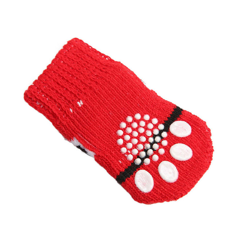 5 komplekti koerasokid sügistalv soojad elastsed libisemiskindlad punase taustaga vanamehe mustriga lemmikloomatarbed jõuludeks lemmikloomatarbed