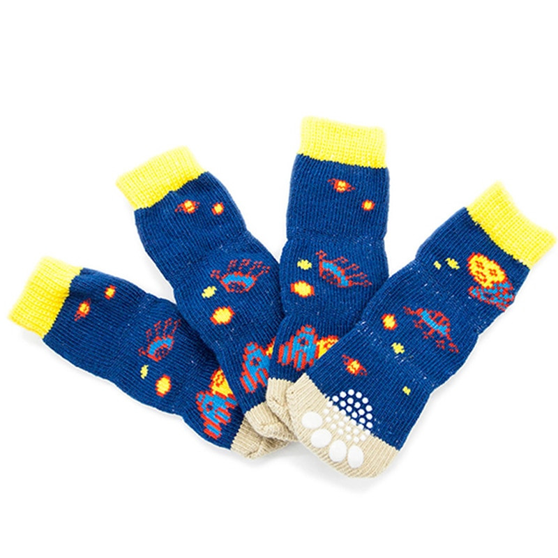 4 ks/sada roztomilých teplých ponožiek do psov, nepremokavých, protišmykových, dažďových čižiem do snehu, gumených bavlnených ponožiek, topánok do domácich zvierat pre šteniatka a mačky, obuv pre psov