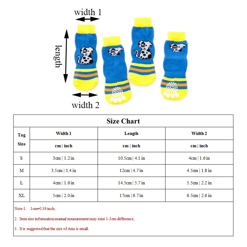 4 ks/sada roztomilých teplých ponožiek do psov, nepremokavých, protišmykových, dažďových čižiem do snehu, gumených bavlnených ponožiek, topánok do domácich zvierat pre šteniatka a mačky, obuv pre psov