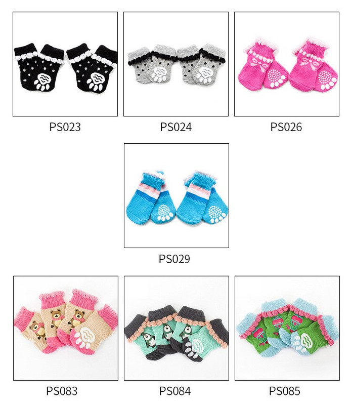 Roztomilé nové ponožky pre domáce zvieratá, farebné ponožky pre psov, ochranné ponožky pre domáce zvieratá, návleky na topánky pre malých psov, oblečenie pre mačky, protišmykové, proti poškriabaniu, ponožky pre šteniatka a mopsíkov