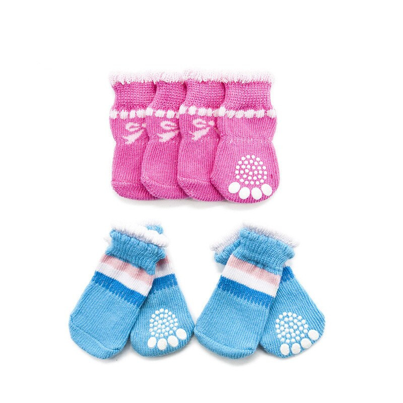 Roztomilé nové ponožky pre domáce zvieratá, farebné ponožky pre psov, ochranné ponožky pre domáce zvieratá, návleky na topánky pre malých psov, oblečenie pre mačky, protišmykové, proti poškriabaniu, ponožky pre šteniatka a mopsíkov
