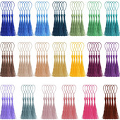 32 buc Perie cu franjuri pentru semn de carte, ciucuri, mătăsos, lucrat manual, mini ciucuri cu bucle pentru bricolaj, accesorii pentru bijuterii