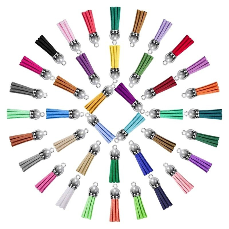 200 vienetų raktų pakabukų kutai Odiniai raktų pakabukai kutai pakabukai masiniai raktų pakabukai su kutais, skirti „pasidaryk pats“ raktų pakabukai amatų reikmenims