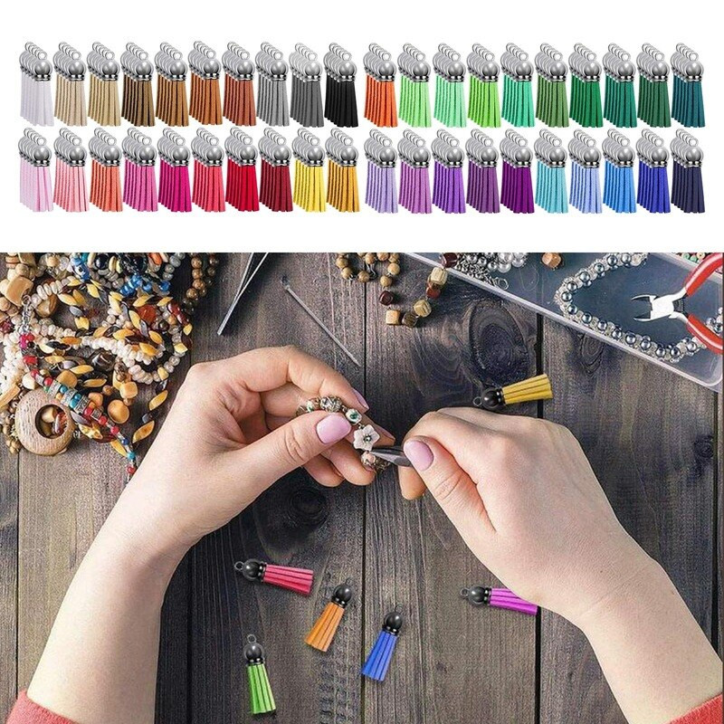 200 vienetų raktų pakabukų kutai Odiniai raktų pakabukai kutai pakabukai masiniai raktų pakabukai su kutais, skirti „pasidaryk pats“ raktų pakabukai amatų reikmenims