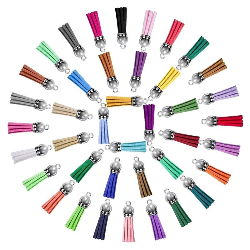 200 vienetų raktų pakabukų kutai Odiniai raktų pakabukai kutai pakabukai masiniai raktų pakabukai su kutais, skirti „pasidaryk pats“ raktų pakabukai amatų reikmenims