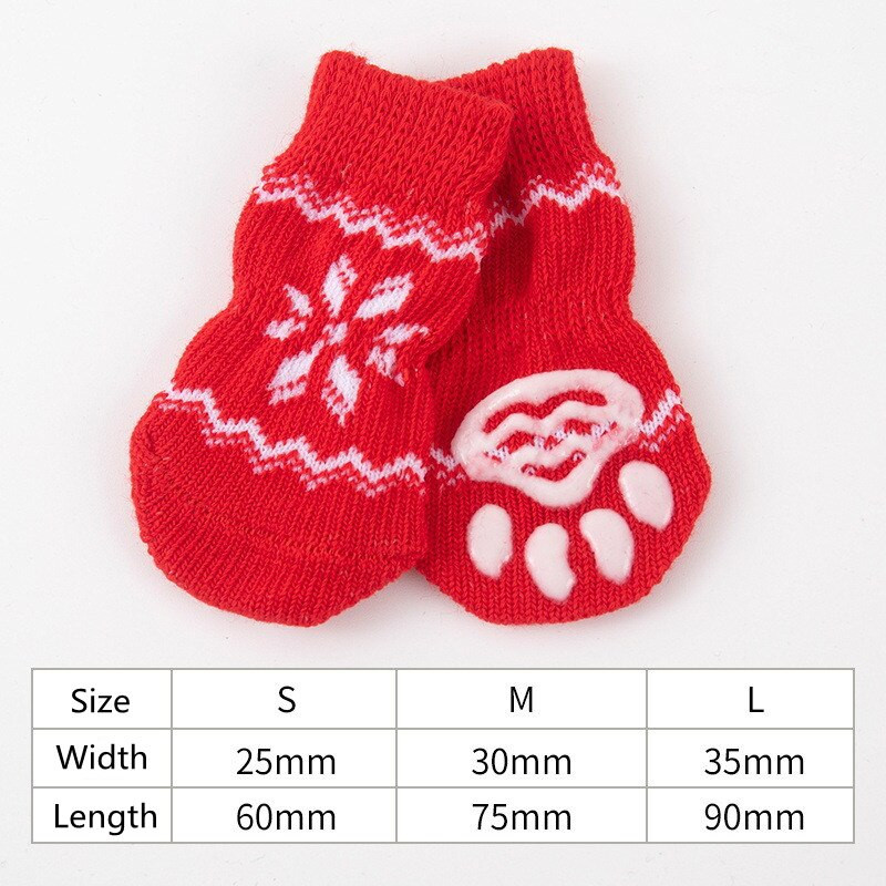 4 tk. Soojad kutsikate koerajalatsid Pehmed akrüülist lemmikloomade kudumid Sokid Armsad multifilmid Libisemisvastased sokid väikestele koertele Lemmikloomatooted