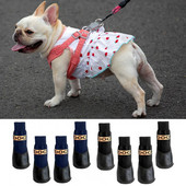 4 ks ponožiek pre mačky, priedušné, protišmykové, odolné proti opotrebovaniu, nepremokavý povrch, udržiavanie tepla, odolné proti poškriabaniu, jesenné a zimné topánky pre psov