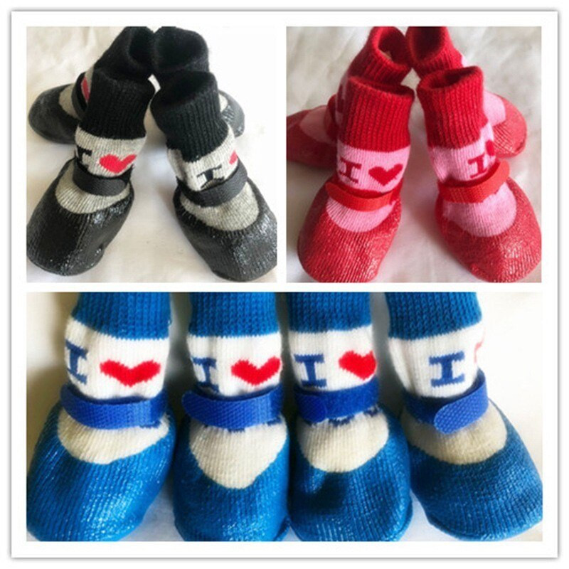 Чорапи за чихуахуа Дрехи за кучета Обувки Водоустойчиви Skarpetki Dla Psa Водоустойчиви гумени водоустойчиви неплъзгащи се ботуши за дъжд и сняг