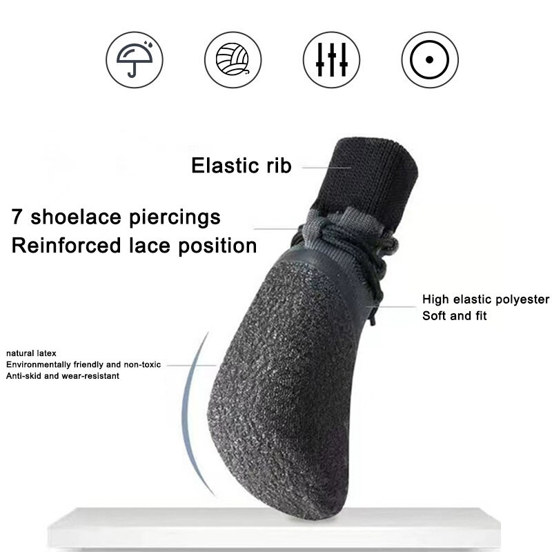 ABQP kojinės šunims lauke mažiems kačių šunims Trikotažo šiltos kojinės nuo slydimo guminių padų batai Priedai 4vnt Spausdinti Paw Sport Pet Cats