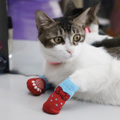 4 buc. șosete anti-alunecare pentru iarnă pentru câini de companie. șosete calde tricotate pentru pisici mici și câini, chihuahua, gheare groase, șosete de protecție pentru câini, accesorii pentru animale de companie