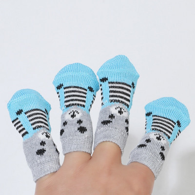 Противоплъзгащи се чорапи за домашни любимци Сладък поддържащ топлина Миещ се протектор за лапи Зоотовары за куче котка Носете на закрито xqmg Кучешки чорапи Продукт за домашни любимци Горещ