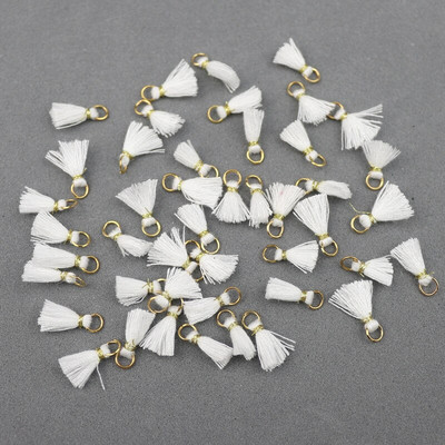 50 ks 1 cm bavlnená niť mini strapcový prívesok DIY remeselné materiály šperky náušnice ozdoby závesný prsteň malý strapcový lem