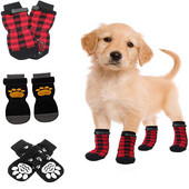 Pantofi pentru câini șosete cățeluș în aer liber, în interior, impermeabili, anti-alunecare, pantofi pentru câini, șosete pentru pisici, pentru câini de talie mică și mijlocie