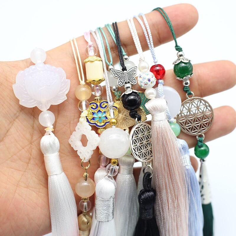 20-28 cm Kabantis virvė Šilko kutai Krašteliai Kinietiško stiliaus Kabliukai Pakabukai Papuošalai Rasti reikmenys Priedai