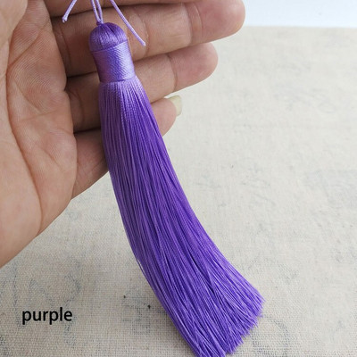 Ciucuri personalizabili de 12 cm din poliester cu inel de agățat, breton de cusut de mătase, ciucuri decorative cu cheie pentru decorarea casei cu pandantiv