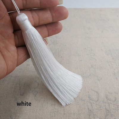 Ciucuri personalizabili de 12 cm din poliester cu inel de agățat, breton de cusut de mătase, ciucuri decorative cu cheie pentru decorarea casei cu pandantiv