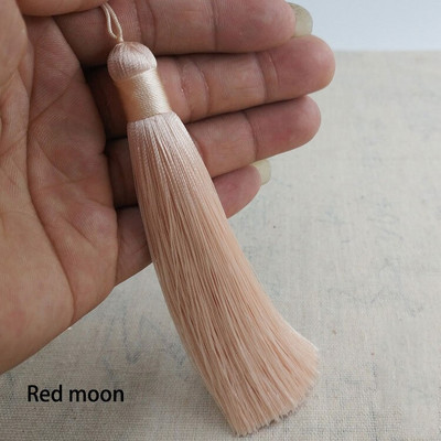 Ciucuri personalizabili de 12 cm din poliester cu inel de agățat, breton de cusut de mătase, ciucuri decorative cu cheie pentru decorarea casei cu pandantiv