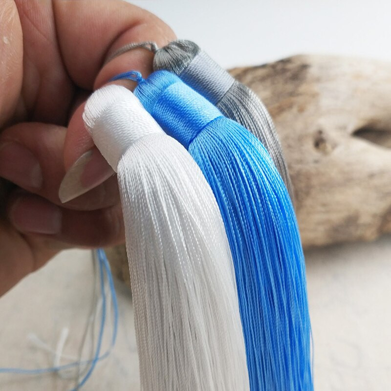 Ciucuri personalizabili de 12 cm din poliester cu inel de agățat, breton de cusut de mătase, ciucuri decorative cu cheie pentru decorarea casei cu pandantiv