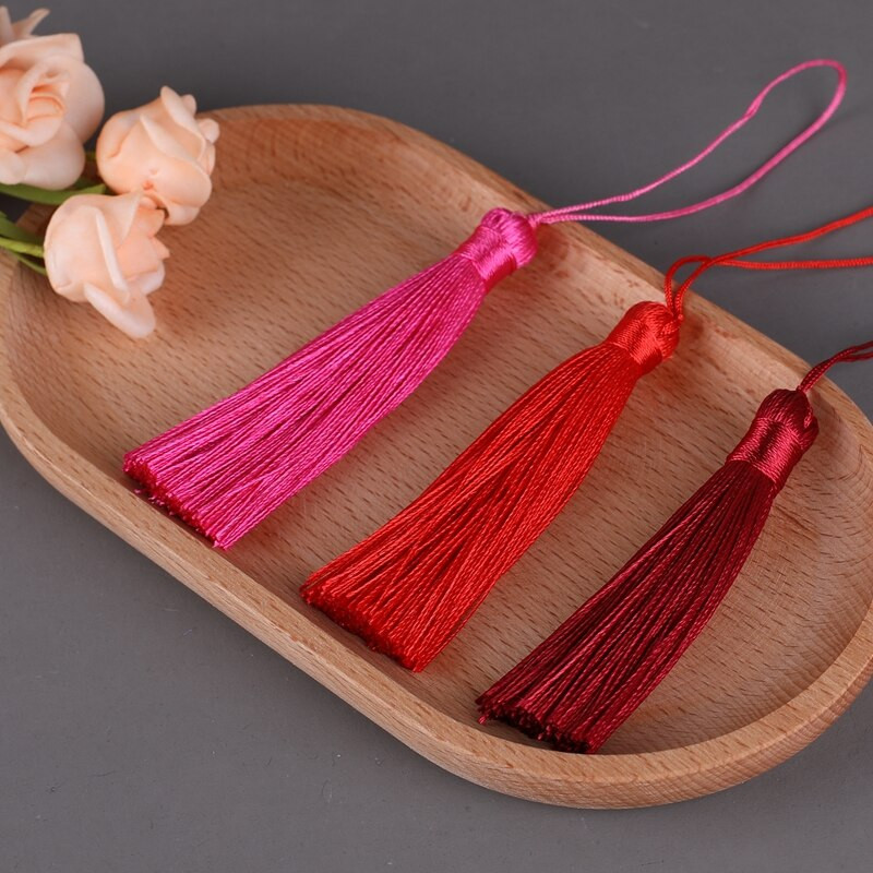10Pcs 8cm Viseći konop Svila Za DIY Privjesak za ključeve Kuke za naušnice Privjesak Izrada nakita Pribor za pronalaženje Rese s resama
