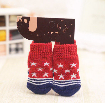 4X10Pcs/lot Slatke čarape za kućne ljubimce Protuklizne cipele za štene Štitnik za šape Proizvodi za male pasmine špicevi Božić