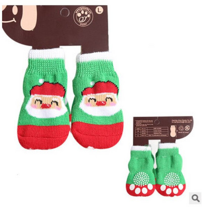 4X10Pcs/lot Slatke čarape za kućne ljubimce Protuklizne cipele za štene Štitnik za šape Proizvodi za male pasmine špicevi Božić