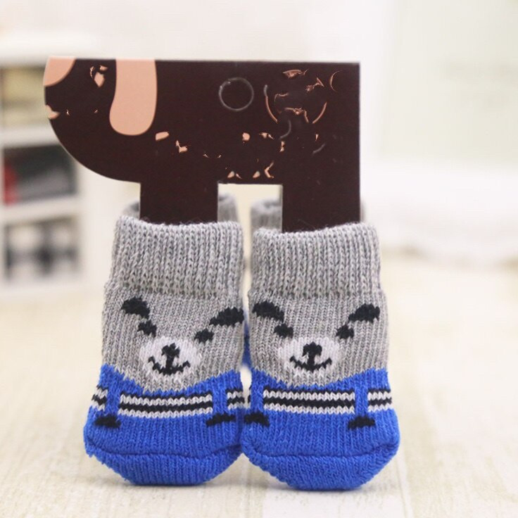 4X10Pcs/lot Slatke čarape za kućne ljubimce Protuklizne cipele za štene Štitnik za šape Proizvodi za male pasmine špicevi Božić