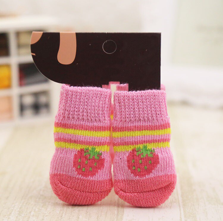 4X10Pcs/lot Slatke čarape za kućne ljubimce Protuklizne cipele za štene Štitnik za šape Proizvodi za male pasmine špicevi Božić