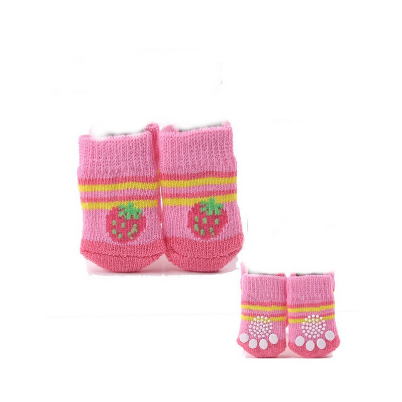 4X10Pcs/lot Slatke čarape za kućne ljubimce Protuklizne cipele za štene Štitnik za šape Proizvodi za male pasmine špicevi Božić