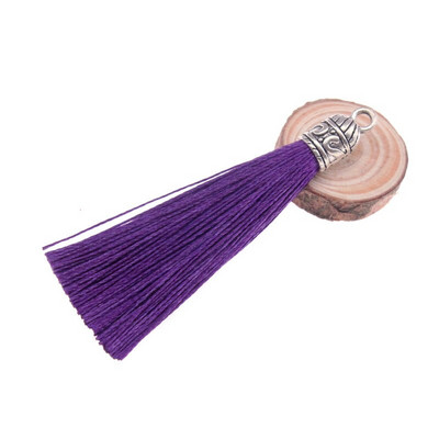 15kom/pakiranje 55 mm duga svilena četka s resicama s metalnim čepovima za naušnice Privjesci s kićankama Privjesak za DIY izradu nakita Materijal šešira