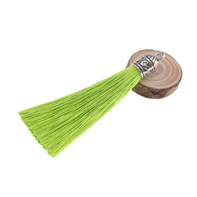 15kom/pakiranje 55 mm duga svilena četka s resicama s metalnim čepovima za naušnice Privjesci s kićankama Privjesak za DIY izradu nakita Materijal šešira