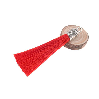 15kom/pakiranje 55 mm duga svilena četka s resicama s metalnim čepovima za naušnice Privjesci s kićankama Privjesak za DIY izradu nakita Materijal šešira