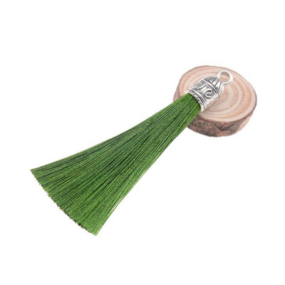 15kom/pakiranje 55 mm duga svilena četka s resicama s metalnim čepovima za naušnice Privjesci s kićankama Privjesak za DIY izradu nakita Materijal šešira