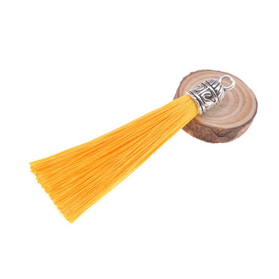 15kom/pakiranje 55 mm duga svilena četka s resicama s metalnim čepovima za naušnice Privjesci s kićankama Privjesak za DIY izradu nakita Materijal šešira