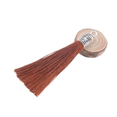 15kom/pakiranje 55 mm duga svilena četka s resicama s metalnim čepovima za naušnice Privjesci s kićankama Privjesak za DIY izradu nakita Materijal šešira