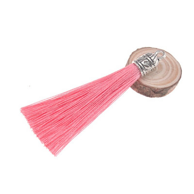 15kom/pakiranje 55 mm duga svilena četka s resicama s metalnim čepovima za naušnice Privjesci s kićankama Privjesak za DIY izradu nakita Materijal šešira