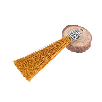 15kom/pakiranje 55 mm duga svilena četka s resicama s metalnim čepovima za naušnice Privjesci s kićankama Privjesak za DIY izradu nakita Materijal šešira