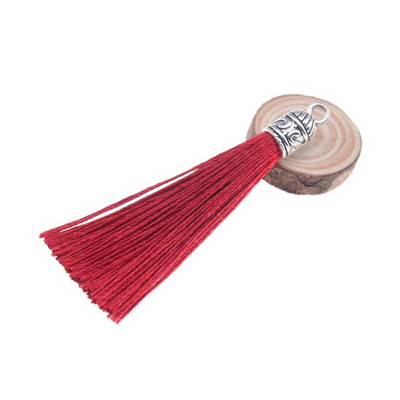 15kom/pakiranje 55 mm duga svilena četka s resicama s metalnim čepovima za naušnice Privjesci s kićankama Privjesak za DIY izradu nakita Materijal šešira